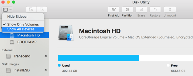 DiskUtilityShowAllDevices