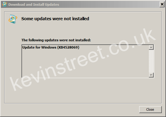 KB4528069 Fails to Install