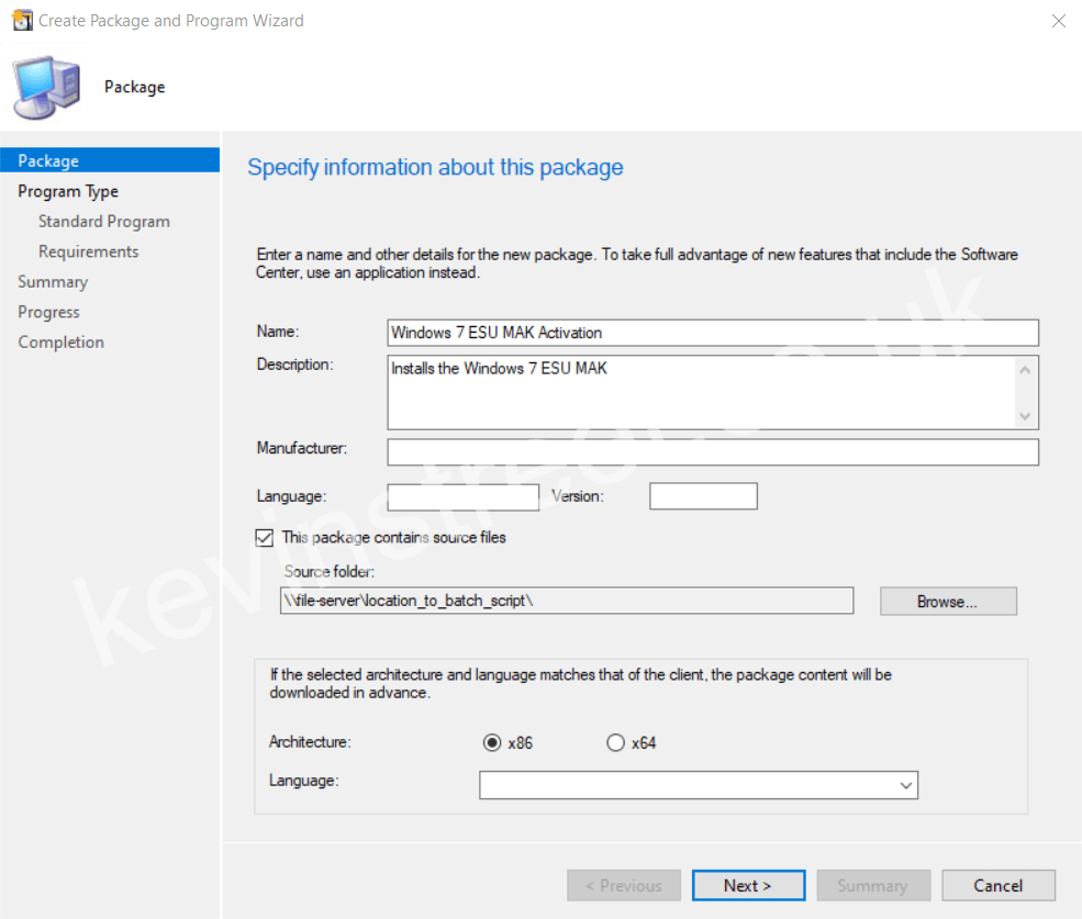 ESU MAK Package Creation