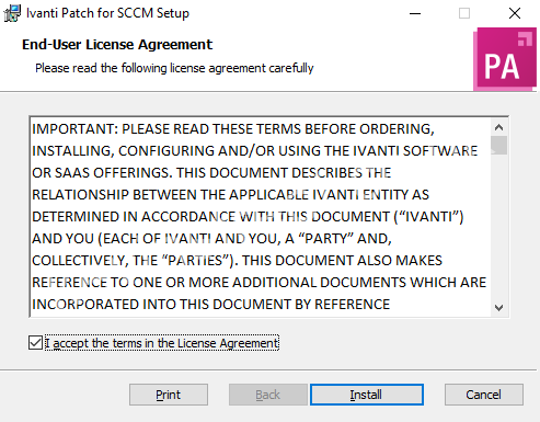 Ivanti Patch for SCCM Installation