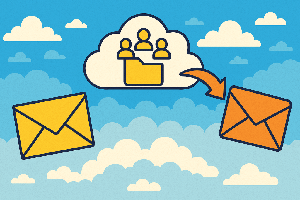 AI generated image that vaguely shows permissions being reapplied to a migrated mailbox